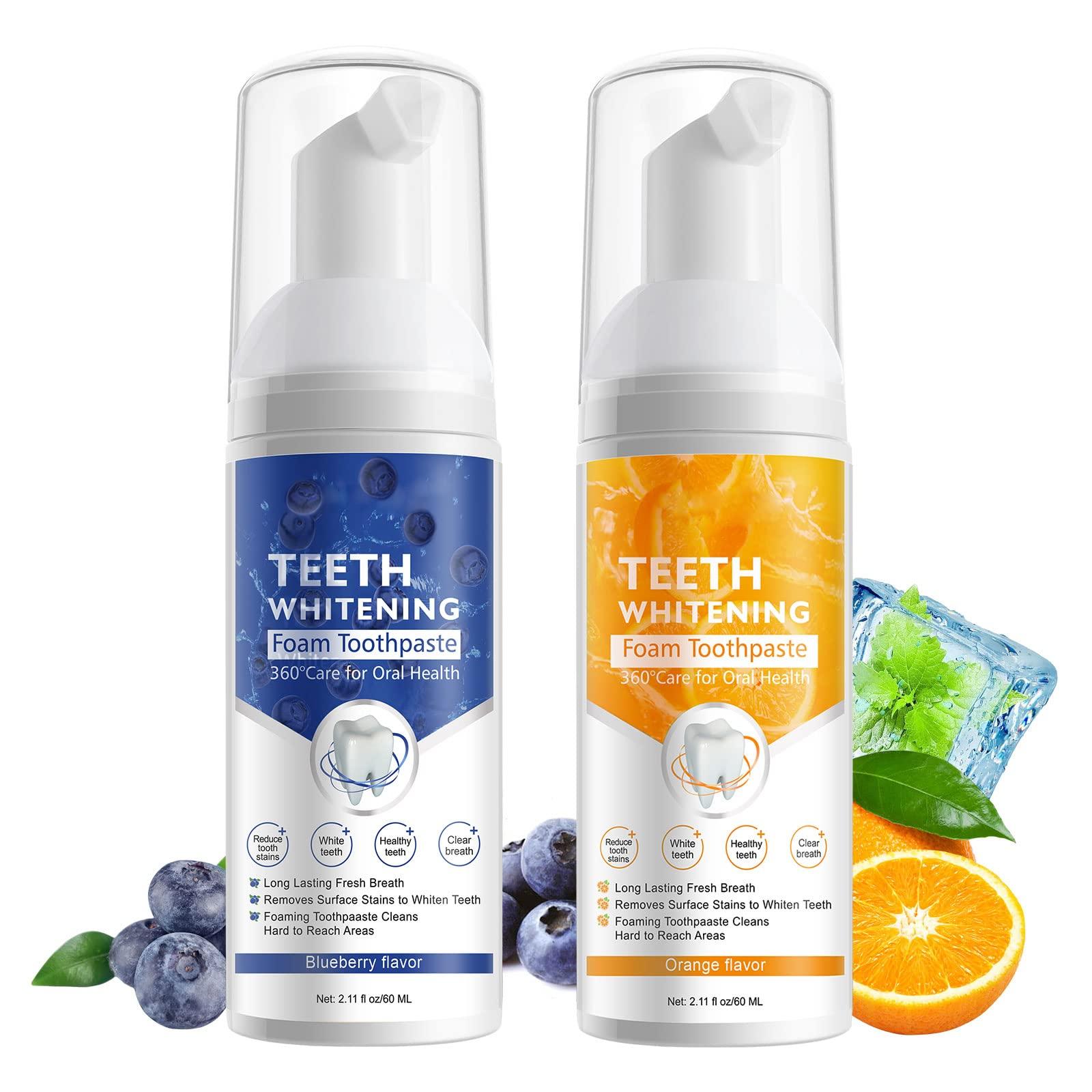 VOGSIG Teeth Whitening Toothpaste with Fluoride, Foam Toothpaste, Ultra-fine Mousse Foam Deeply Cleaning Gums, Stain Removal, Oral Care-Toothpaste Replacement Natural Mouth Wash Water, 3 Fresh Flavor