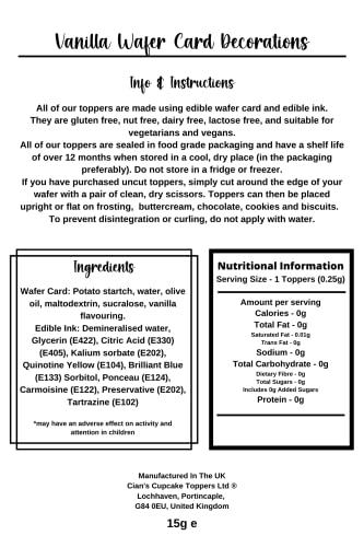 Cian's Cupcake Toppers Ltd Canadian Canada Flag Edible PREMIUM THICKNESS SWEETENED VANILLA, Wafer Rice Paper Cupcake Toppers/Decorations