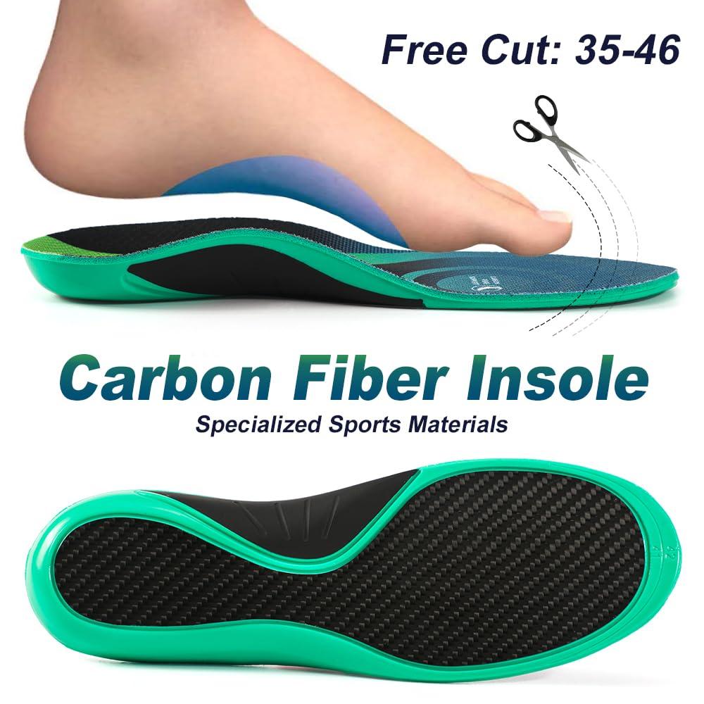 XINIFOOT XINIFOOT Performance Insoles Carbon Fiber Shock Absorbing Sport Shoe Insoles for Running, Basketball, Athletics Arch Support Insoles Inserts for Hiking Boots or Shoes