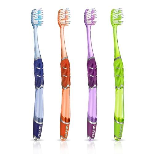 GUM GUM Technique Deep Clean Toothbrush - Compact Soft - Soft Toothbrushes for Adults with Sensitive Gums - Extra Fine Bristles, 1ct (12pk)