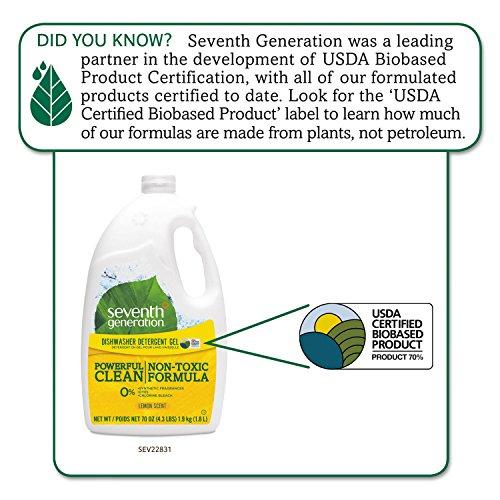 Seventh Generation Seventh Generation 22831CT Natural Automatic Dishwasher Gel, Lemon, Jumbo 70 oz Bottle, 6/CT