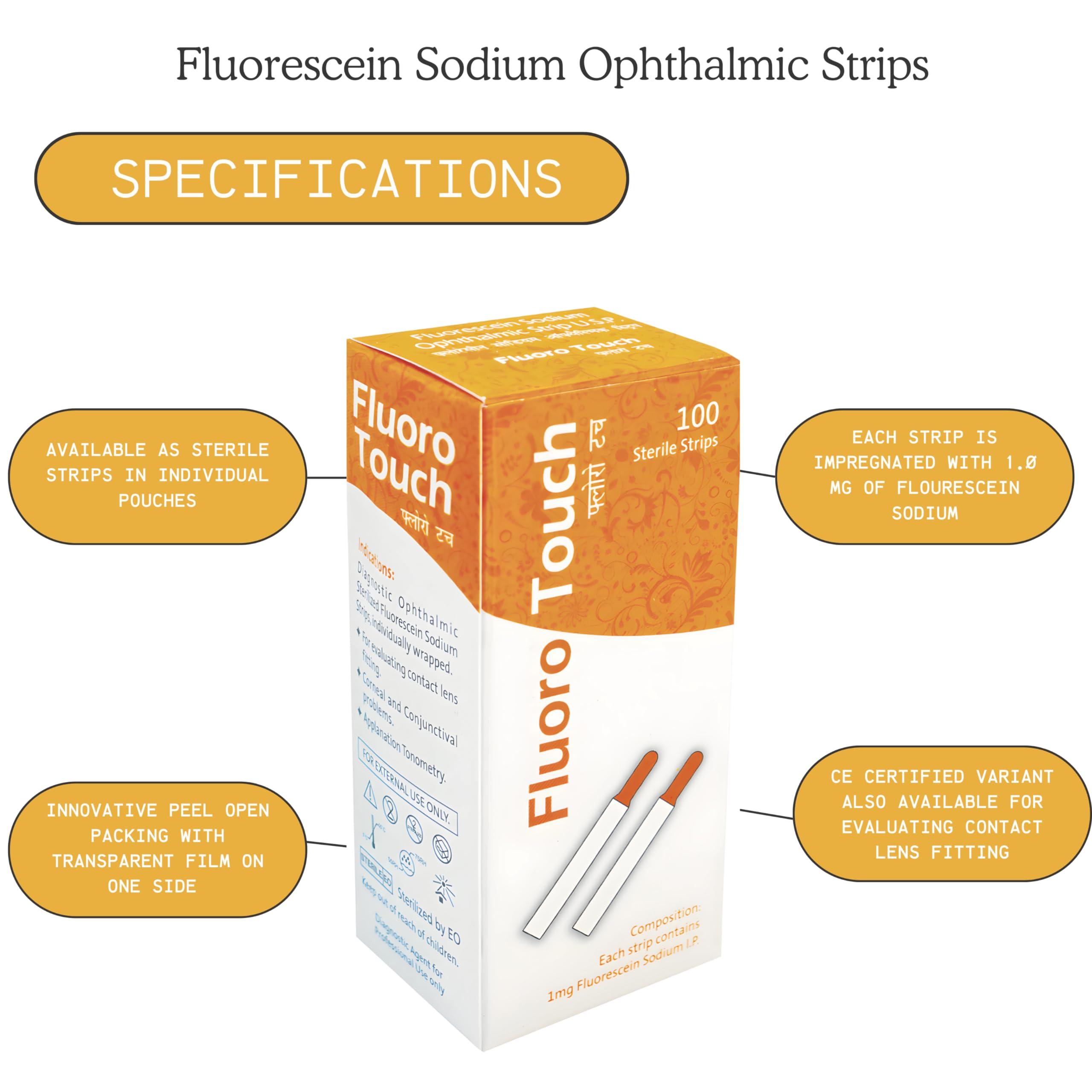 Cosmid Cosmid Ophthalmic Fluoro Touch Strips - 100, Cs308