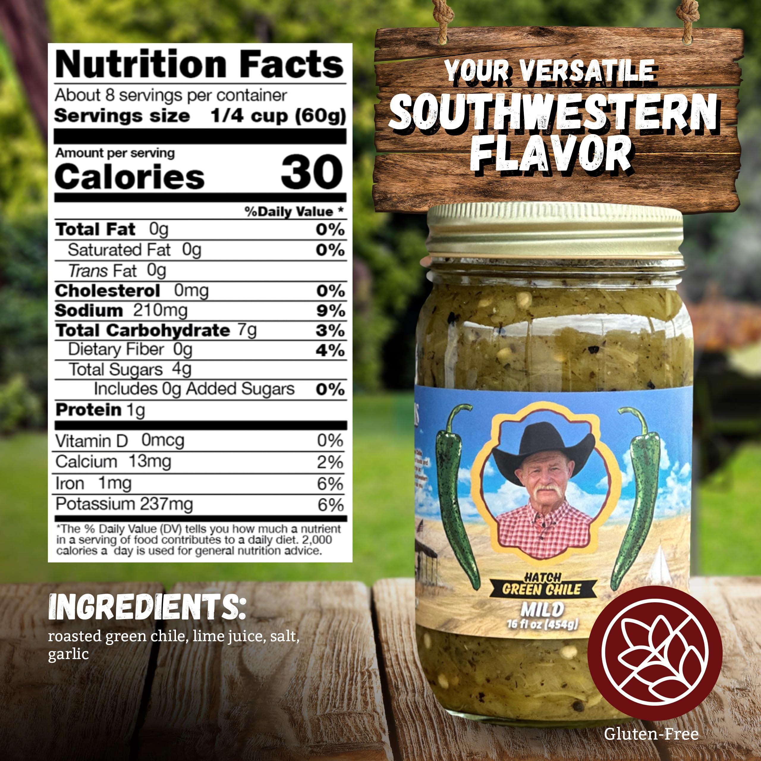 Kent Rollins Kent Rollins Hatch Green Chile - Hatch Green Chili Sauce Made with Roasted Green Chiles, Lime Juice, Salt, & Garlic - Ideal for Beef Goulash, Chicken Enchiladas, Pork Stew, & Other Dishes - 16 fl oz