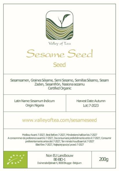 Valley of Tea Sesame Seed White Organic Quality - Raw and Shelless - Organic Sesame Seeds Raw Sesame Seeds Organic Sesam Sesame White Seeds White Sesame Seed Raw Sesame Seed Organic Raw Sesamese Seeds