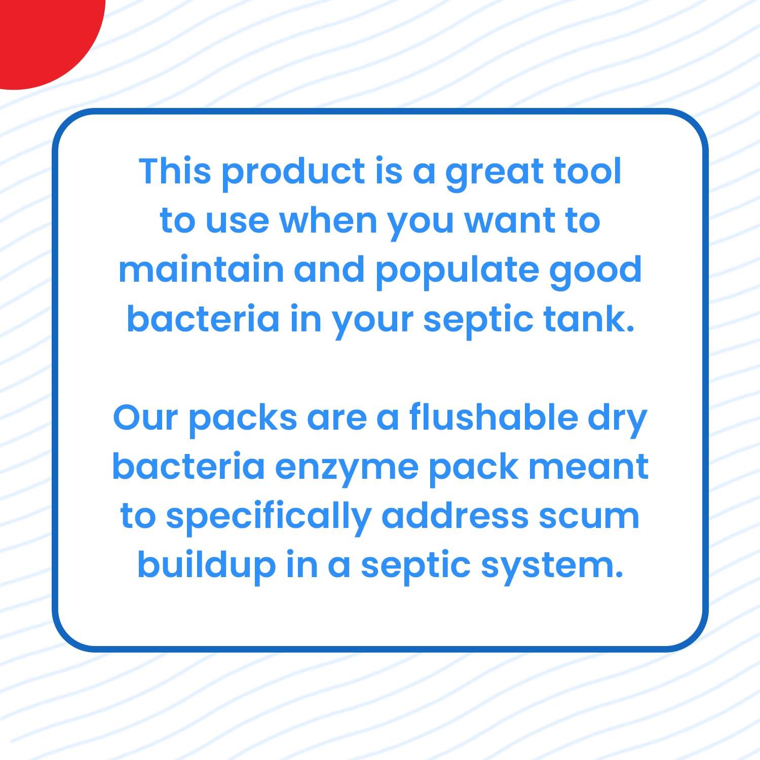 Septi-Flow Septic Tank Treatment | Septic Enzyme Pods | 1 Year Supply | 2+ Billions CFUs per Pod | Fast-Dissolving, Live Bacteria-Plus Enzymes | Prevents Backups & Odors | Made in USA by Septi-Flow | 12 Packets