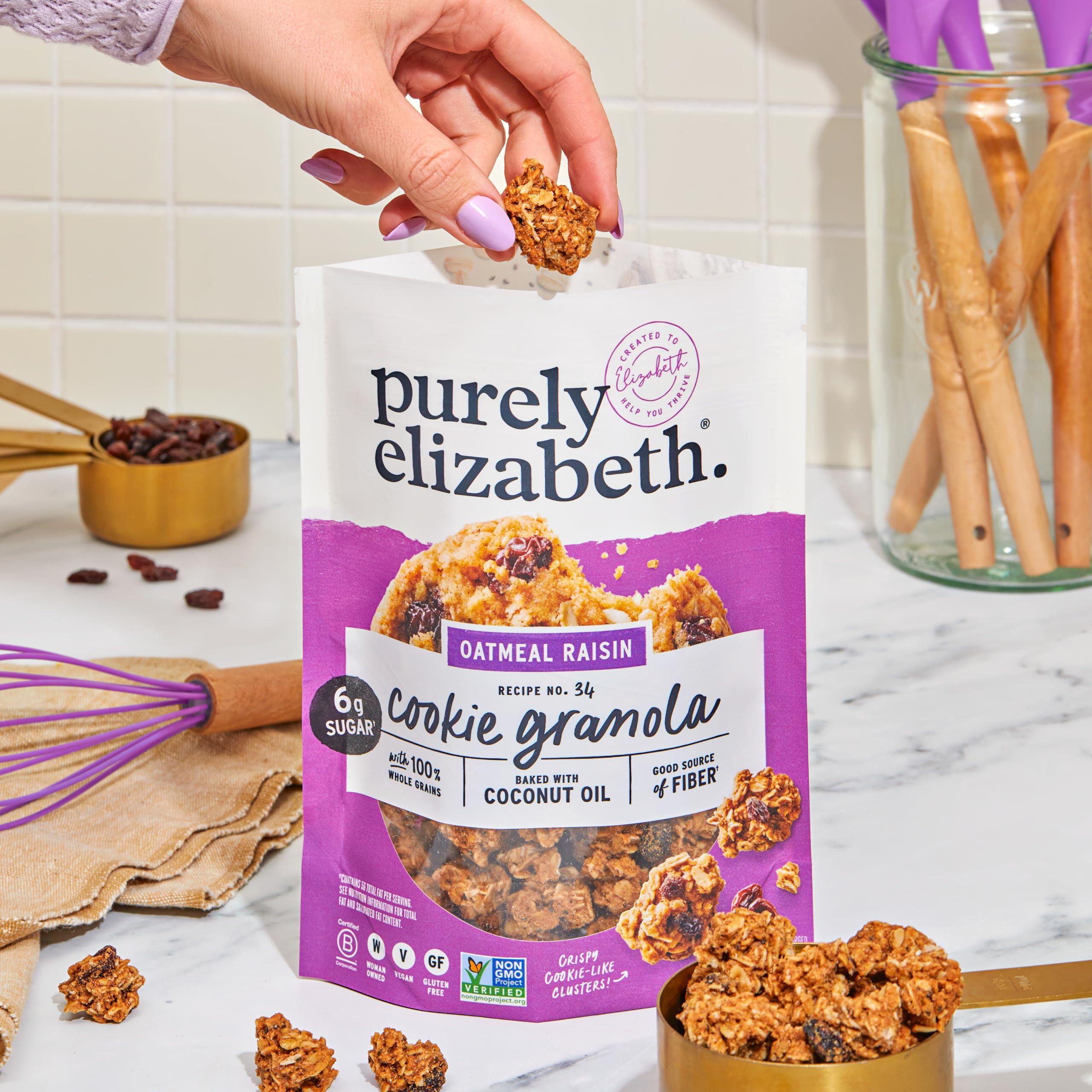 purely elizabeth. Purely Elizabeth Cookie Granola, Oatmeal Raisin, Gluten-Free, Non-GMO (11oz Bag)