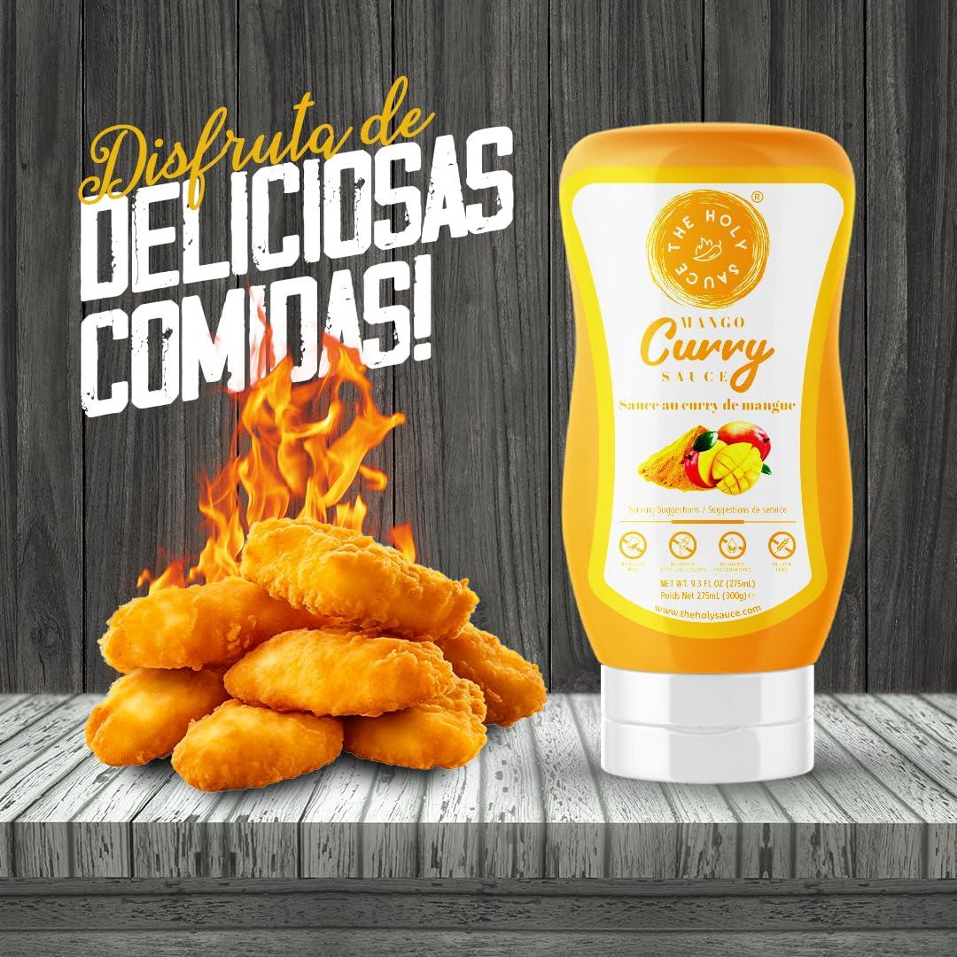 The Holy Sauce Sweet & Spicy Mango Curry Sauce - Authentic Indian Flavor! 275ml - Perfect for Chicken, Veggies, & Naan