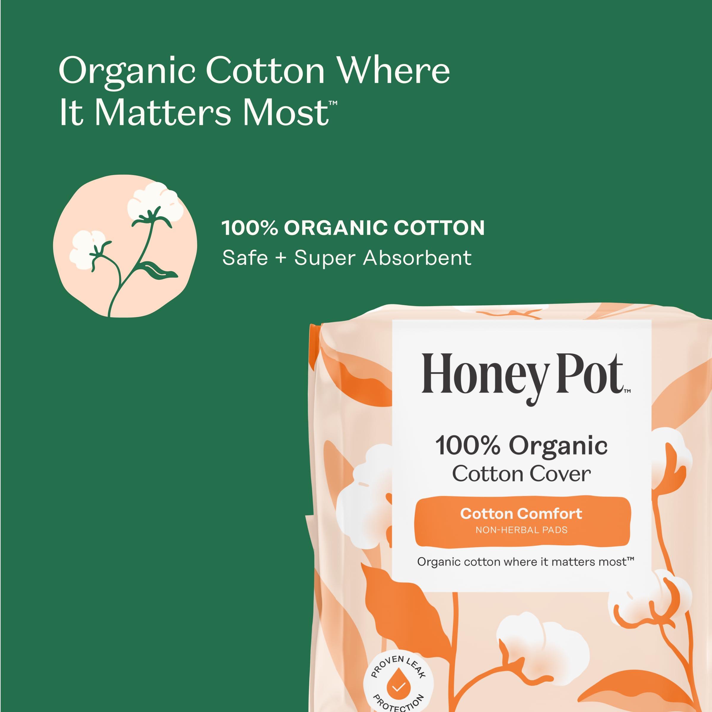 The Honey Pot Company The Honey Pot Company - Pads for Women - Non-Herbal Overnight & Regular Flow Bundle - Organic Cotton Cover & Ultra-Absorbent Pulp Core - Sanitary Pads for Women - Feminine Care - FSA & HSA Eligible