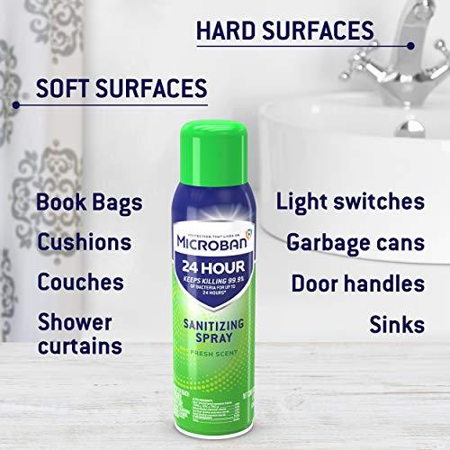 MICROBAN Microban 24 Hour Sanitizing Spray, Fresh Scent 12.5 OZ