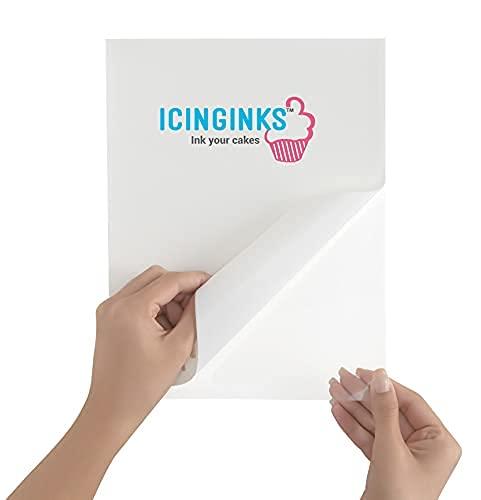 Icinginks Icinginks Frosting Sheets 8.5” X 11” A4 Size, Icing Sheets for Cake Toppers, Cookies & Decor, Very White Edible Paper, Edible Sugar Sheets for Printers, Cake Edible Paper (36 Count)