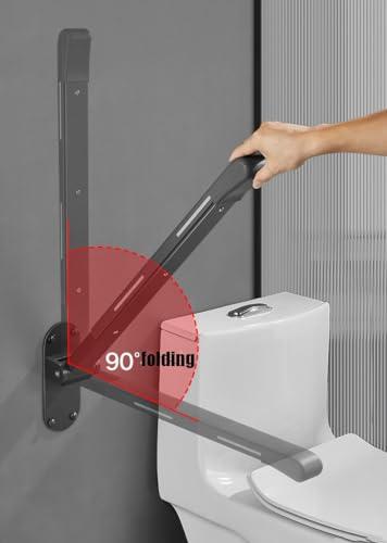 DIVIKO Handicapped Bathroom Folding Grab Bar, Handrail Safety Folding Grab bar Bathroom wc Toilet 300kg Load Safety Handrail for Elderly or Pregnant Woman (Color : A)