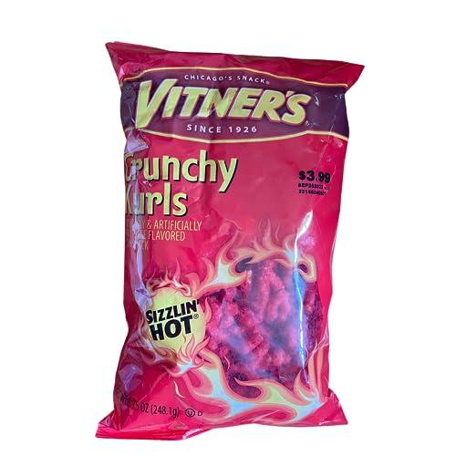 Vitner's Vitners Flaming Hot And Cheesy Crunchy Curls.4 Pack Big 8.75 oz Bags.