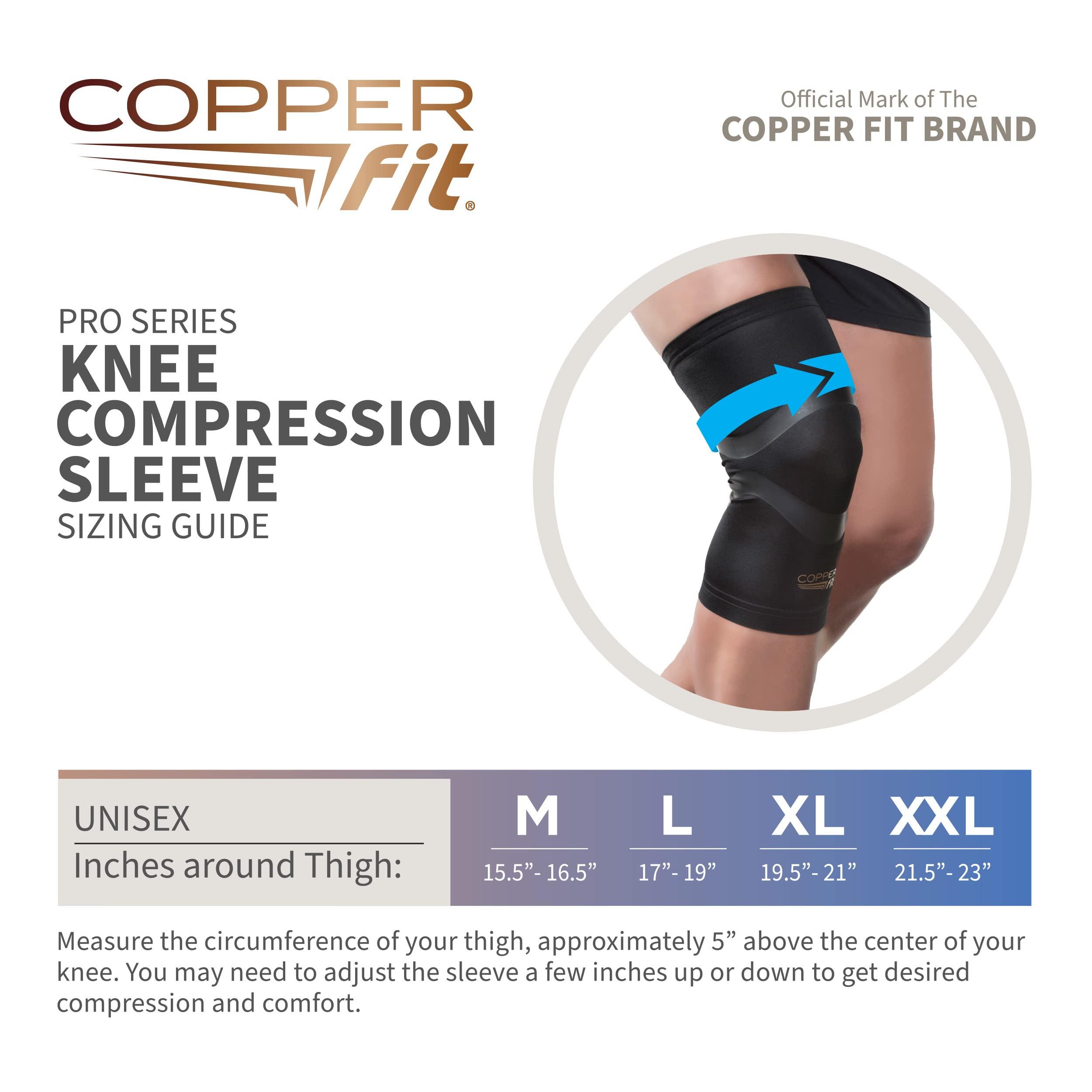 Copper Fit COPPER FIT PRO SERIES Compression Sleeve for Knee Support and Athletic Recovery, Brace Running, Walking, Workouts - Meniscus, ACL, Knee Compression Support for Men and Women