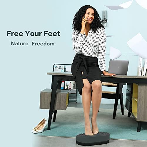 DIKDOC Dikdoc Foot Rest for Under Desk at Work, Home Office Foot Stool, Ottoman Foot Massager for Plantar Fasciitis Relief, Soft Silicone Footrests, Anti-Fatigue Fidget Toy (Gray)