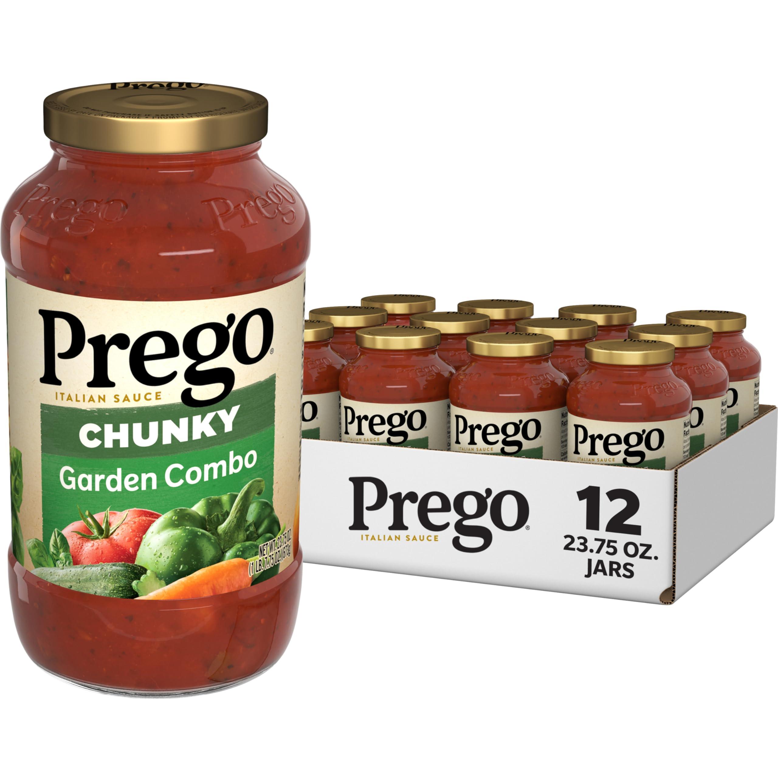 Prego Prego Chunky Garden Combo Pasta Sauce, 23.75 Oz Jar (Case of 12)