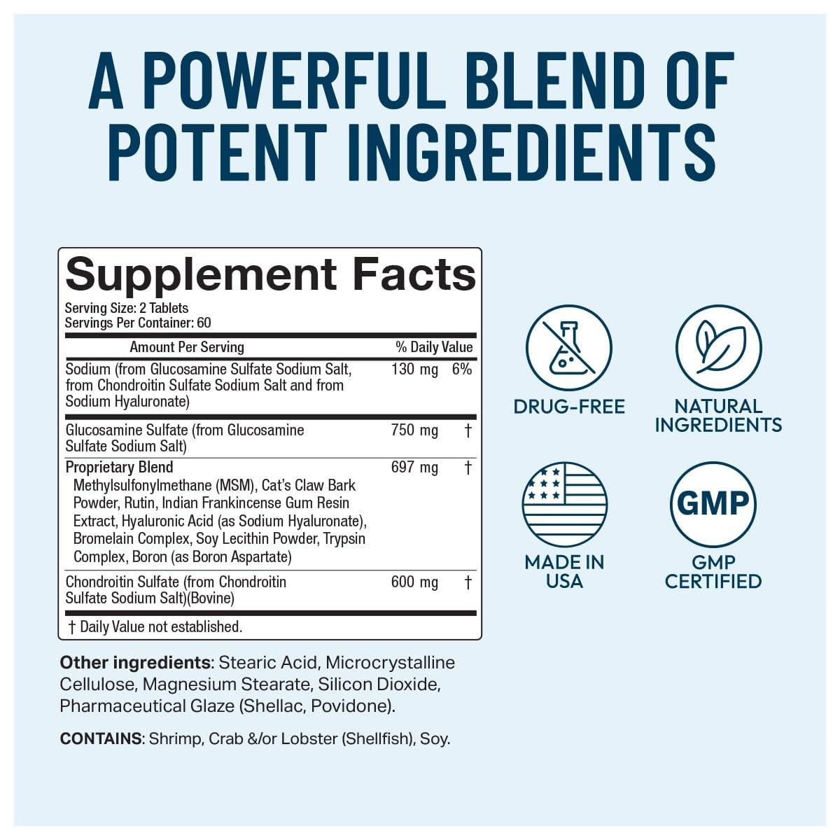 FLEXOPLEX FLEXOPLEX Bone & Joint Supplement for Men & Women | Promotes Healthy Joint Function & Natural Relief from Joint Pain and Inflammation | Enhances Cartilage Flexibility Range of Motion - (120 Tablets)