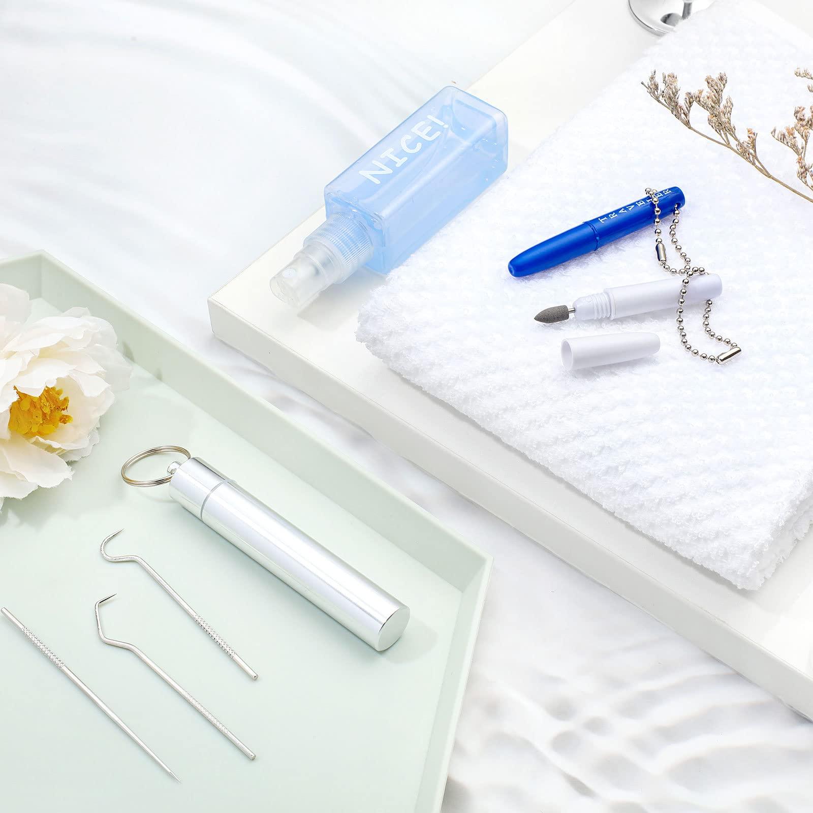 Honeydak Honeydak 5 Pieces Dental Tools Travel Dental Pick Metal Tooth Scraper Professional Stainless Steel Teeth Cleaning Tools with Holder Case Portable Toothpick to Remove Plaque Toothpicks