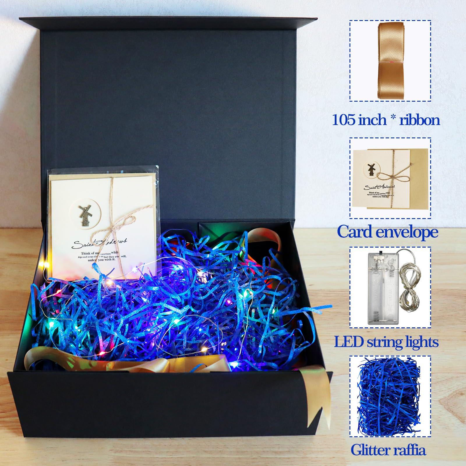 salomayes salomayes Large Gift Box,13x10x5 Inch Magnetic Gift Boxes with Lids for Presents,Luxury boxes for wrapping gifts, for Mother\'s Day,Valentine\'s Day,Wedding, Birthdays, Gift Packging (Black 1 Pcs)