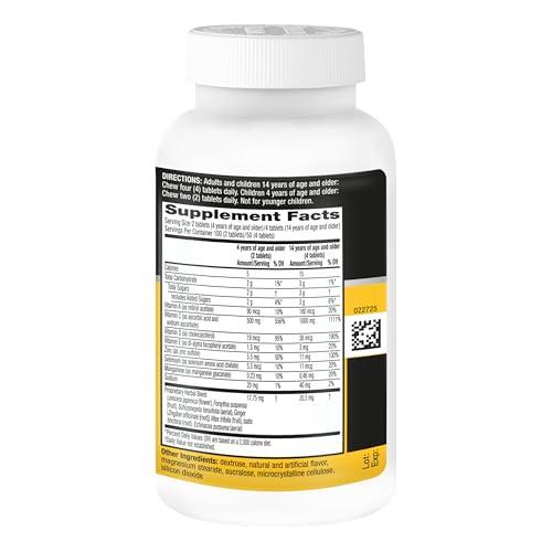 Airborne Airborne 1000mg Chewable Tablets with Zinc, Immune Support Supplement with Powerful Antioxidants Vitamins A C & E - 200 Tablets, Citrus Flavor