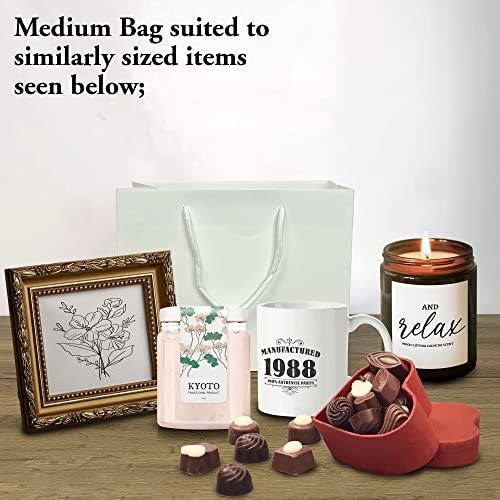 Bang Tidy Clothing 21st Birthday Gift Bags - White Paper with Rope Handles - Eco Friendly Medium Gift Bag - Looks Great - Pink