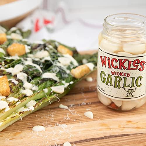 Wickles Wickles Pickles Wicked Garlic (3 Pack) - Spicy Pickled Garlic Cloves - Slightly Tangy, Definitely Spicy, Wickedly Delicious (12 oz Each)