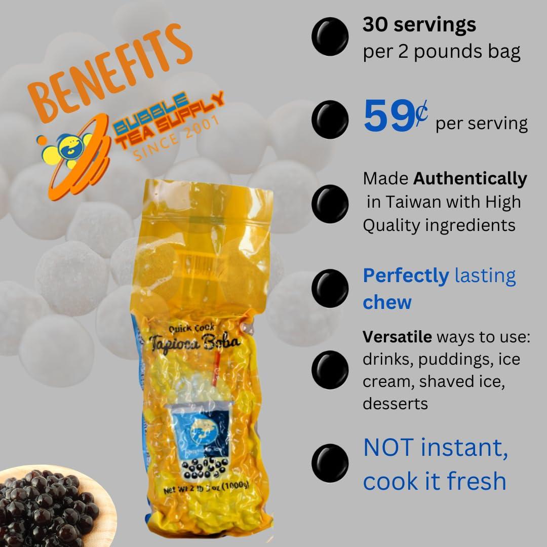 Bubble Tea Supply BUBBLE TEA SUPPLY 2.2# Boba Pearls, 45+ servings Taro powder, 1 bag fat straws - The BEST Tapioca Pearls Brown Sugar Boba Boba Balls Tapioca Boba Boba Bubbles Brown Sugar Boba Pearls Boba Pearl Boba Tea Balls to DIY Boba Drink Award Winning Boba Vari