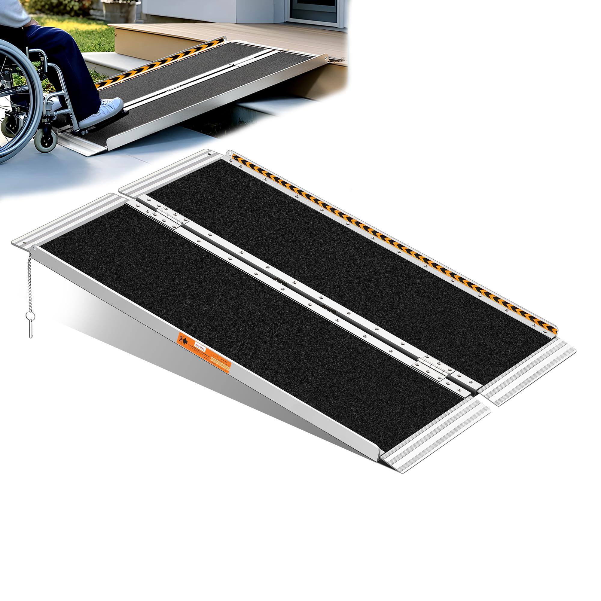 TaiH Leo TaiH Leo Wheelchair Ramp 4 Feet, Portable Ramps for Wheelchairs for Home, 800LBS Capacity Folding Non-Slip Aluminum Handicap Ramp, Wheel Chair Ramp for Home Steps, Stairs, Doorways, Car, Curbs