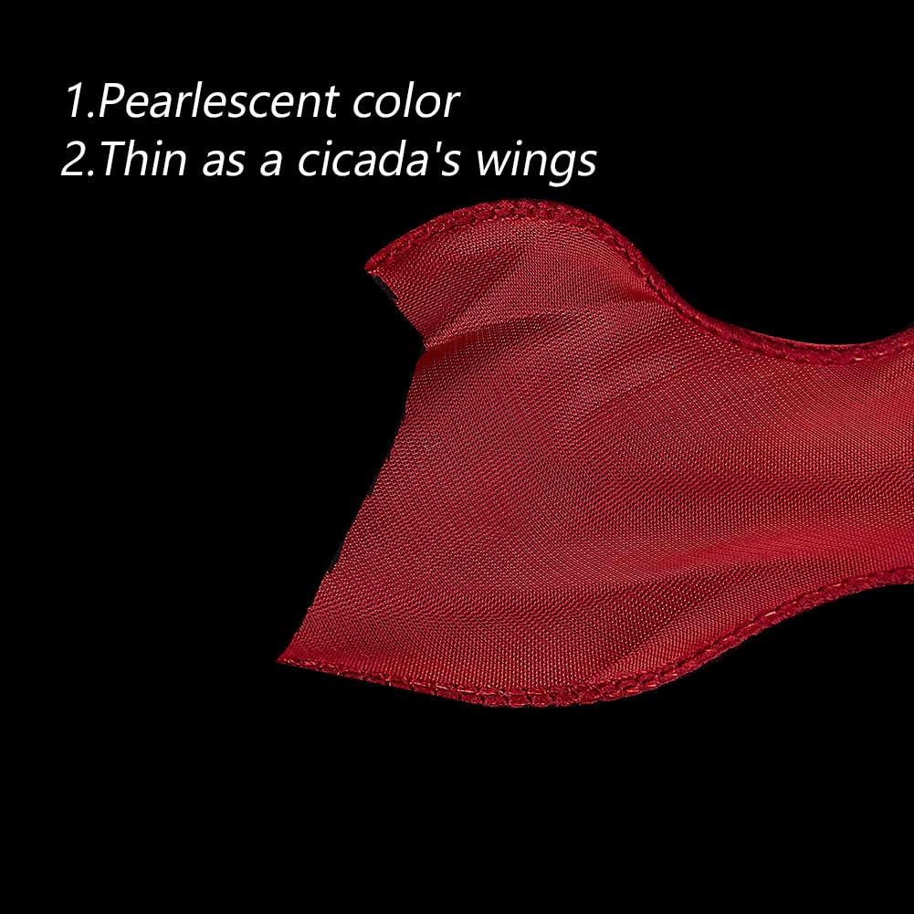 GOMAKERER GOMAKERER 10 Yards Sheer Chiffon Ribbon, Wired Chiffon Ribbon Sheer Organza Ribbon Dark Red Polyester Organza Ribbon Mesh Fabric Ribbon for Bowknot Flower Gifts Decorations