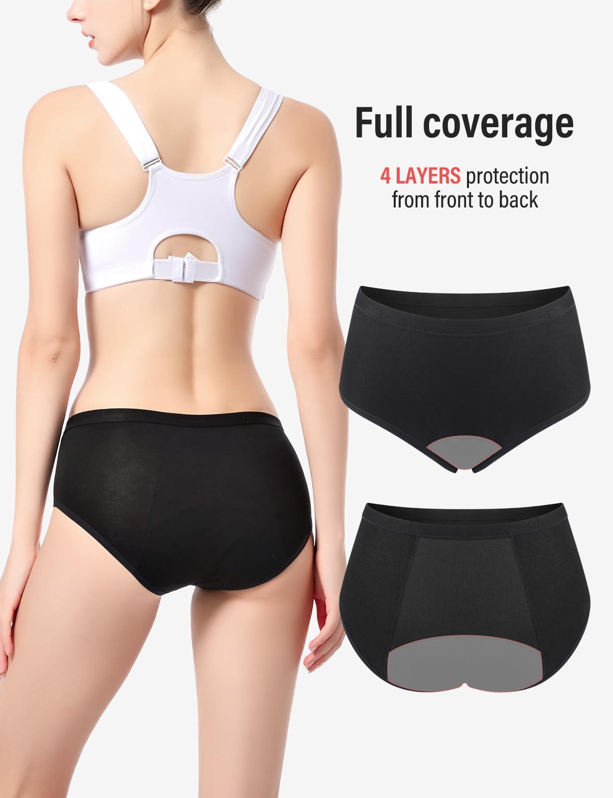 Voxshe Incontinence Underwear for Women Washable Leak Proof Underwear for Women 50ml Regular Absorbent Womens Incontinence Underwear for Incontinence Postpartum Bladder Leak Protective Panties BL-2pcs-S