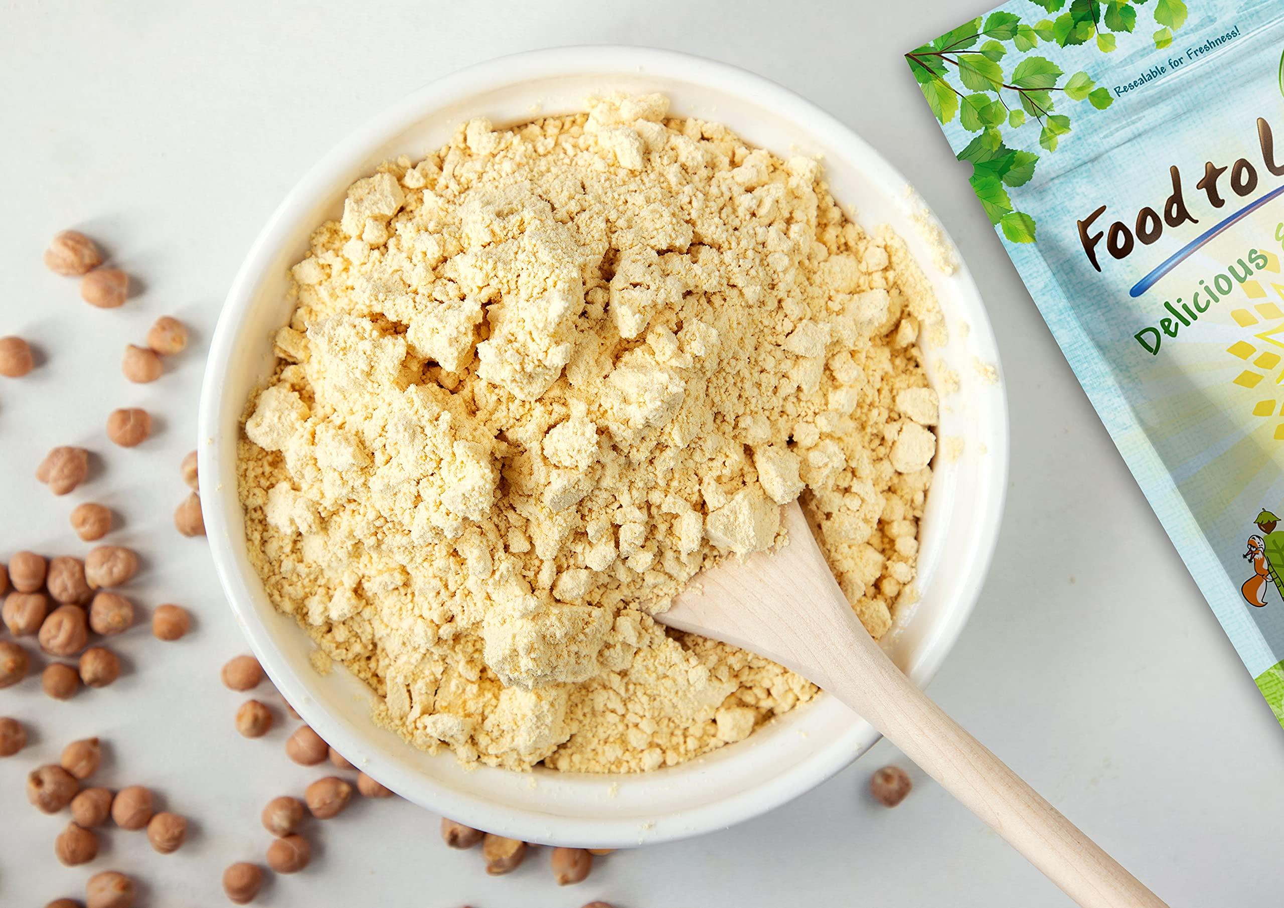 Food to Live Food to Live Garbanzo Bean Flour, 1 Pound Finely Milled Chickpea Flour, Raw, Vegan, Kosher, Bulk, Good Source of Protein, Fiber, Folate, and Copper. Great for Cooking and Baking. Made in USA