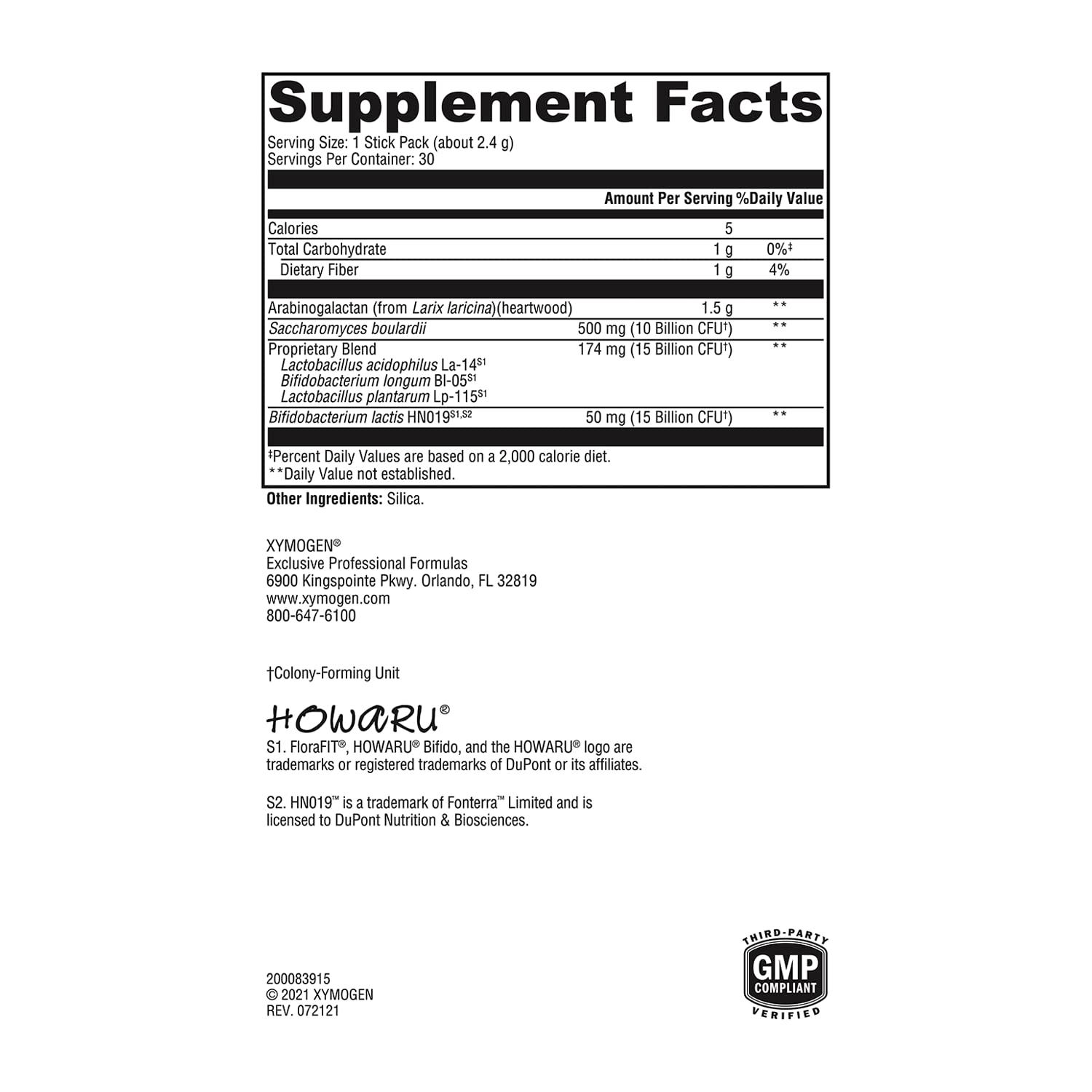 XYMOGEN XYMOGEN ProbioMax Plus DF - Probiotic Powder Supplement - Dairy Free Probiotics for Digestive Health + Saccharomyces boulardii - Lactobacillus acidophilus + Bifidobacterium longum (30 Stick Packs)