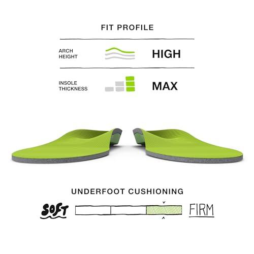 Superfeet Superfeet All-Purpose Support High Arch Insoles (Green) - Trim-To-Fit Orthotic Shoe Inserts - Professional Grade - Men 9.5-11 / Women 10.5-12