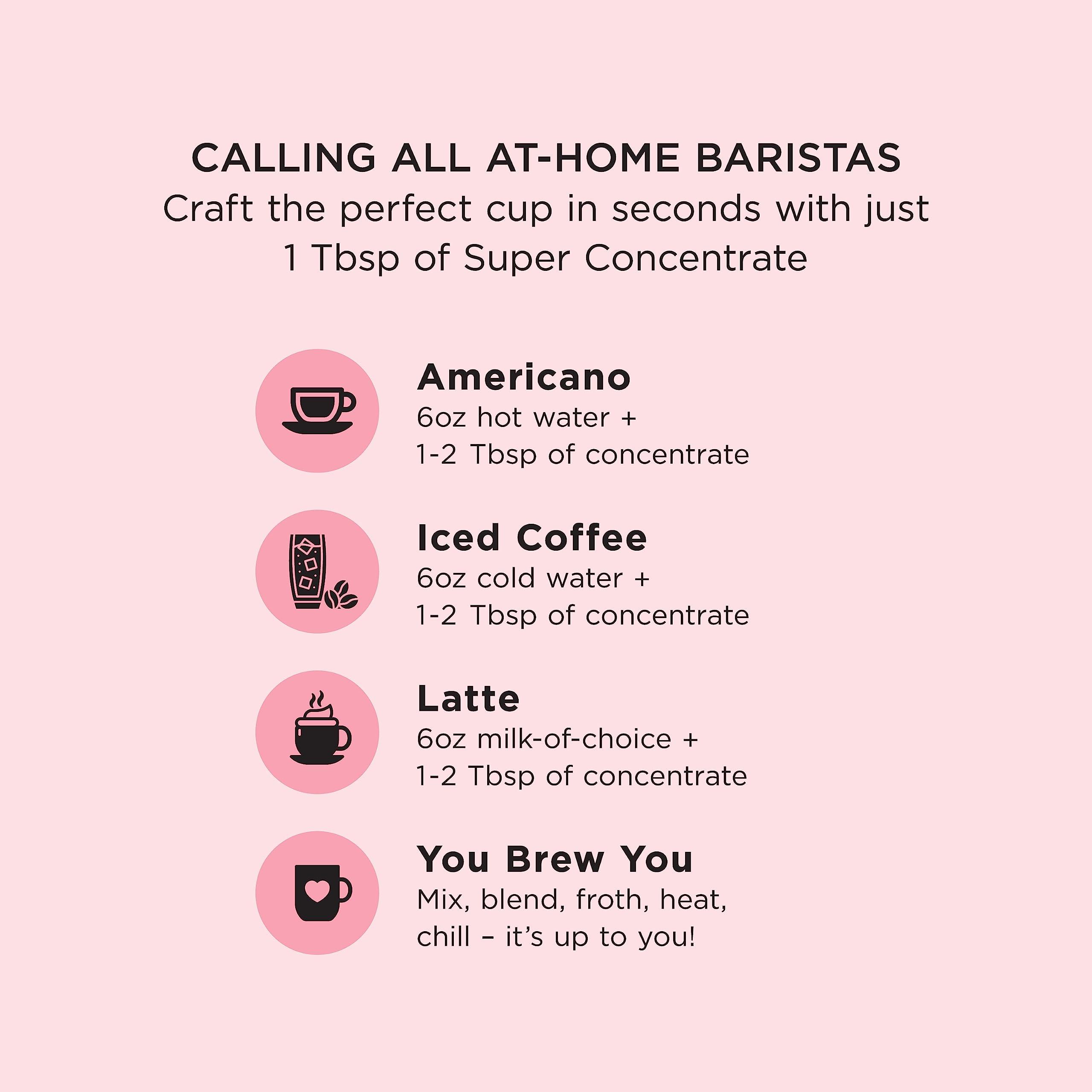 Pop & Bottle Pop & Bottle Coffee Concentrate - Cold Brew Concentrate, Iced Coffee Concentrate Liquid for Instant Ice Coffee & Cold Brew, Dairy Free, Makes Up to 16 Cups, USDA Organic - Caramel, 8 Fl Oz (2 Pack)