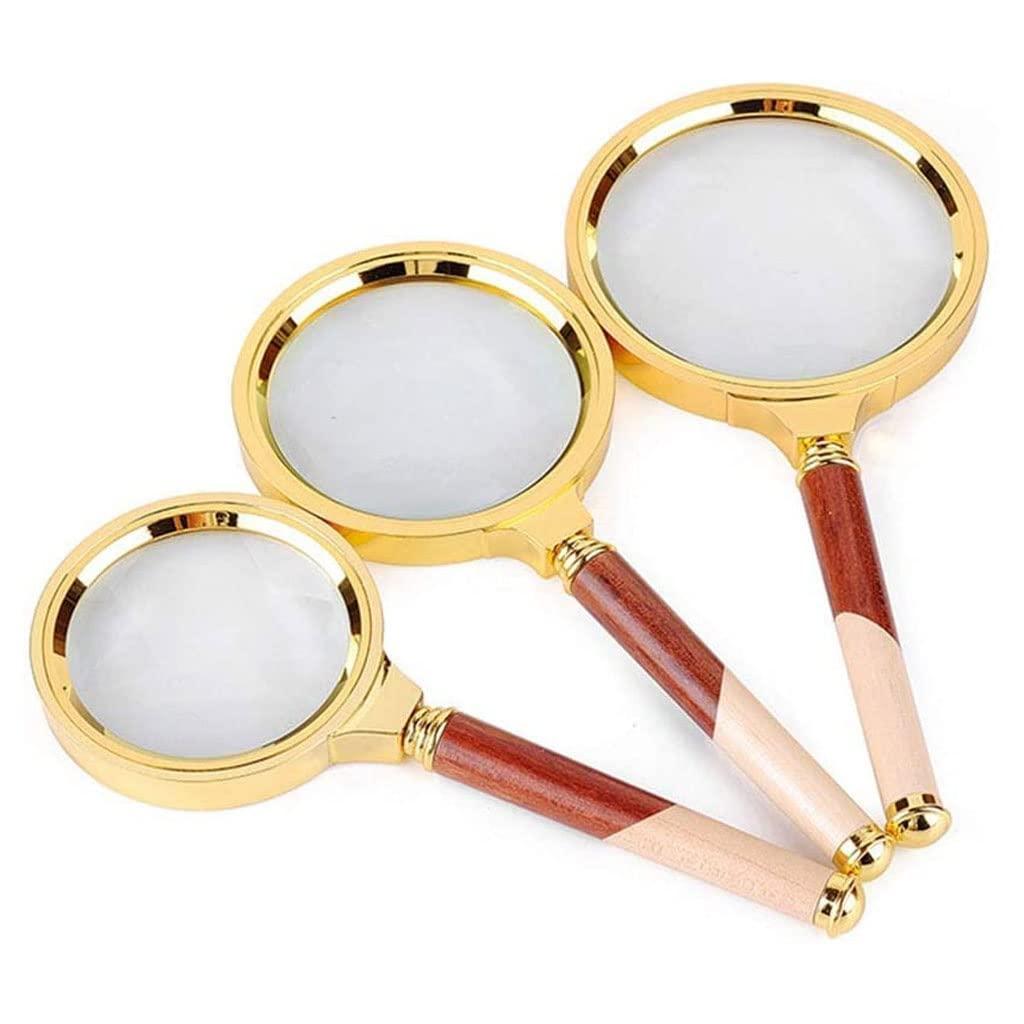 SXRUY Magnifying Glass Magnifier The Elderly Reading Big 10 Times Powerful Hand-held Children Reading 70/80mm Magnifier (Color : A, Size : 80Mm)