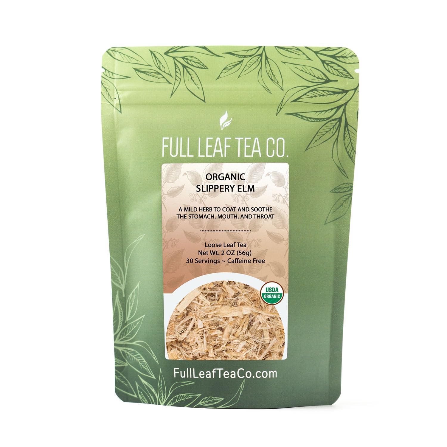 Full Leaf Tea Co. Organic Slippery Elm Loose Leaf Tea - 2oz Bag (Approx. 30 Servings) | Full Leaf Tea Co.