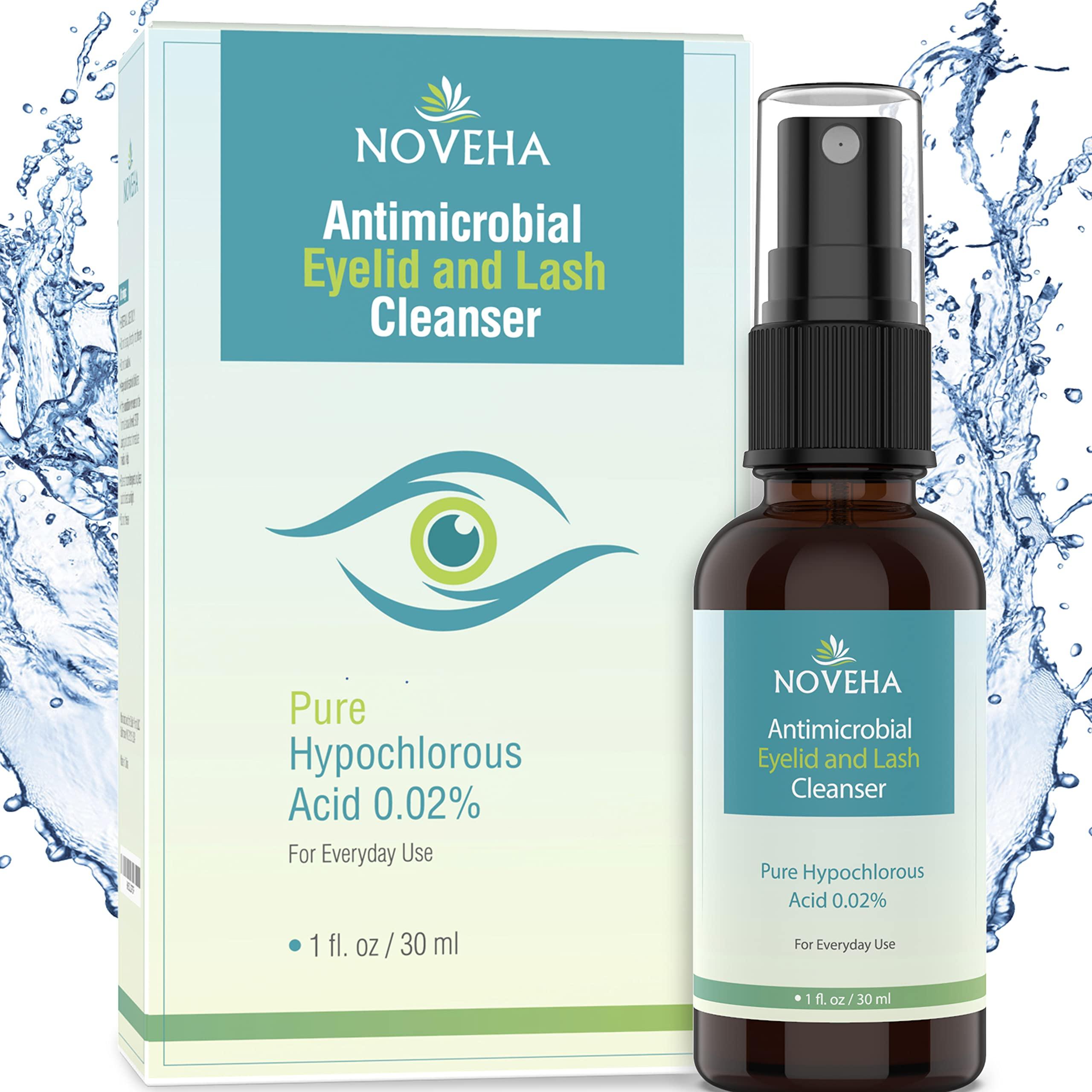 NOVEHA NOVEHA Eyelid Cleanser | Stye Eye Treatment | Eye Lid Cleaning | Dry Eye Relief | Fast Acting Soothing Eyelid Cleansing Formula | Pure and Gentle Lash Hypochlorous Acid Eyelid Spray (1oz - 1 Pack)