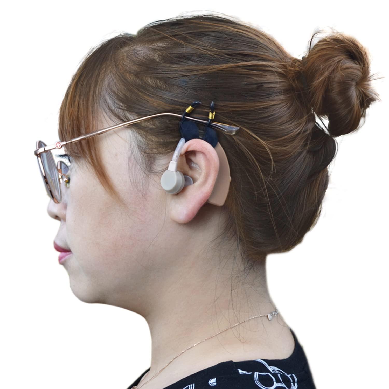 rainbowstar Hearing Aids Glasses Connectors Anti-Lost Hearing Aids Holder for Different Eyeglass Legs