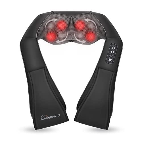 Snailax Snailax Shiatsu Neck and Shoulder Massager - Back Massager with Heat, Deep Kneading Electric Massage Pillow for Neck, Back, Shoulder,Foot,Body Mini Massage Gun