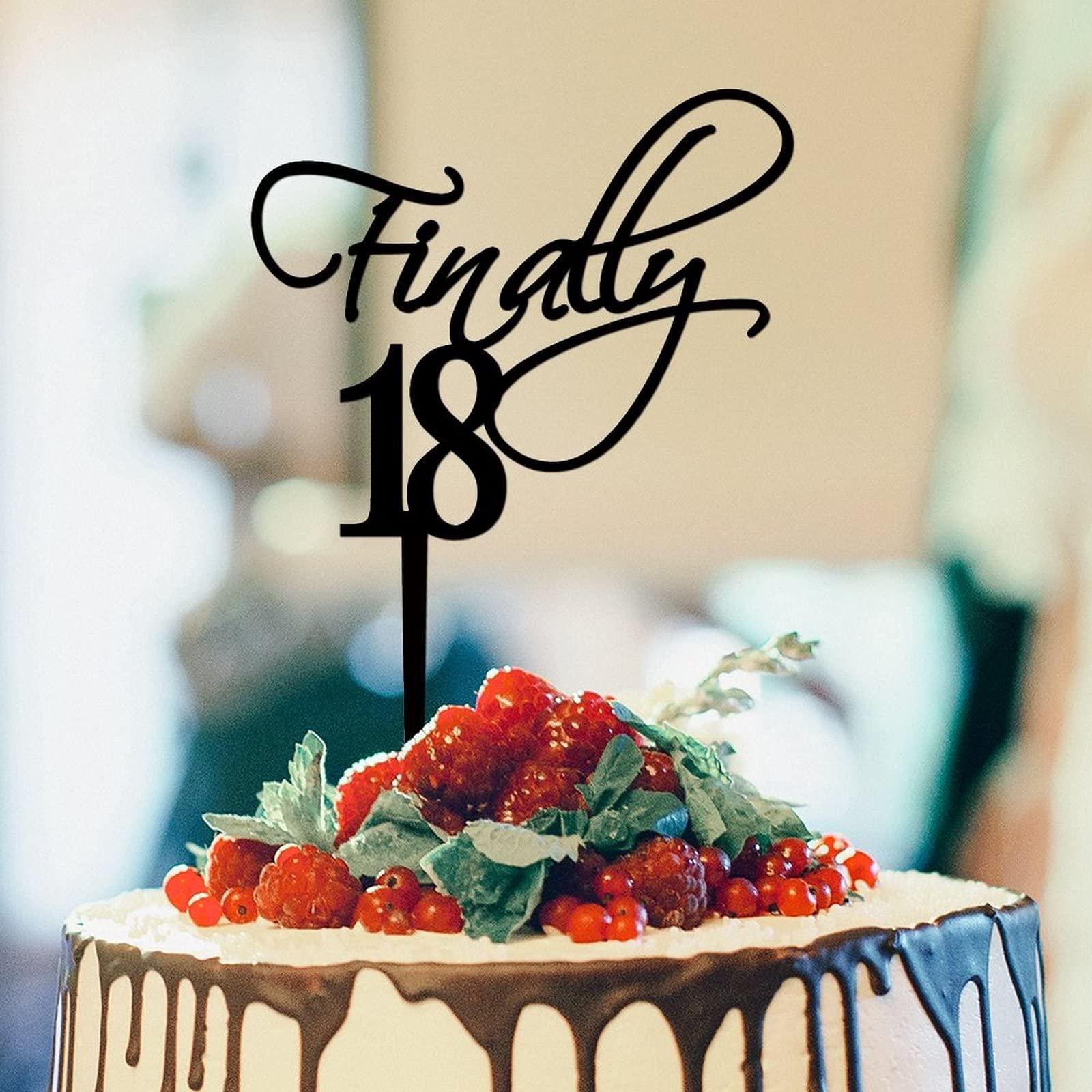 YJHLBHDIAN Sweet 40 Cheer to 40th Birthday Cake Topper Black Acrylic Happy Birthday Party Decorations Cake Topper Personalized Happy Birthday Cake Topper Happy Birthday Gift to Children Women Cake Toppers