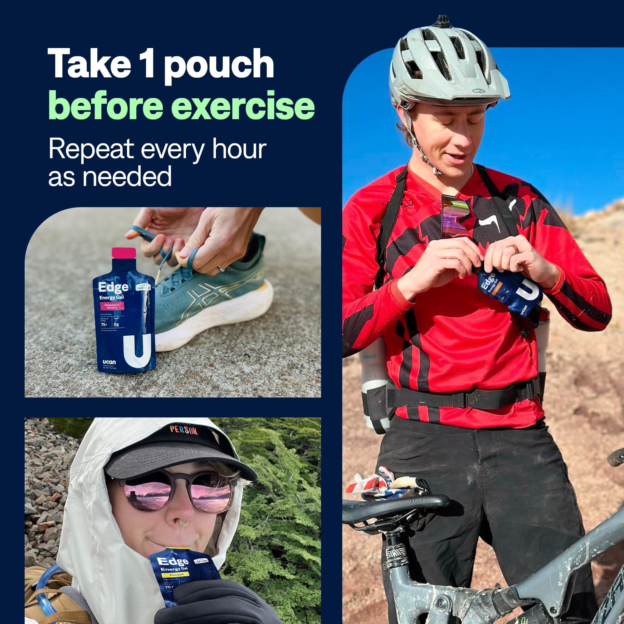 UCAN UCAN Edge Energy Gel Shots, Variety Pack (12, 2 Ounce Packets) for Running, Training, Workouts, Fitness, Cycling, Crossfit | Sugar-Free, Vegan, & Keto Friendly