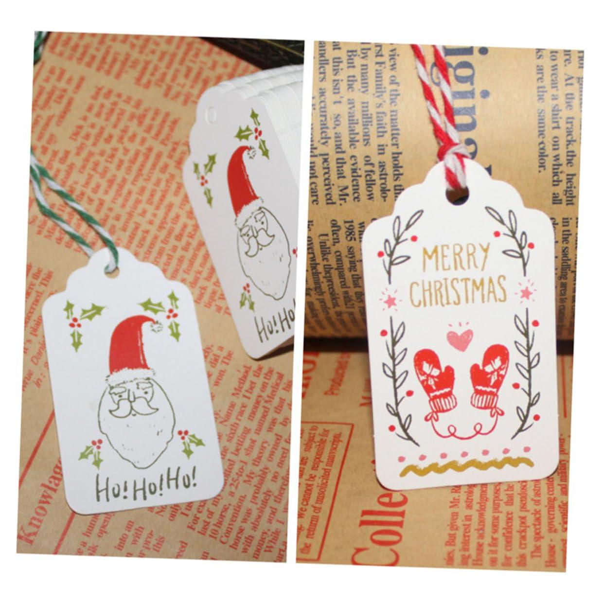 PartyKindom PartyKindom 50pcs Christmas Tags Labels Christmas Tags Clothing Tags Xmas Tags Christmas Kraft Tags Wall Decoration Lover Book Christmas Hanging Tags Painted Bookmark