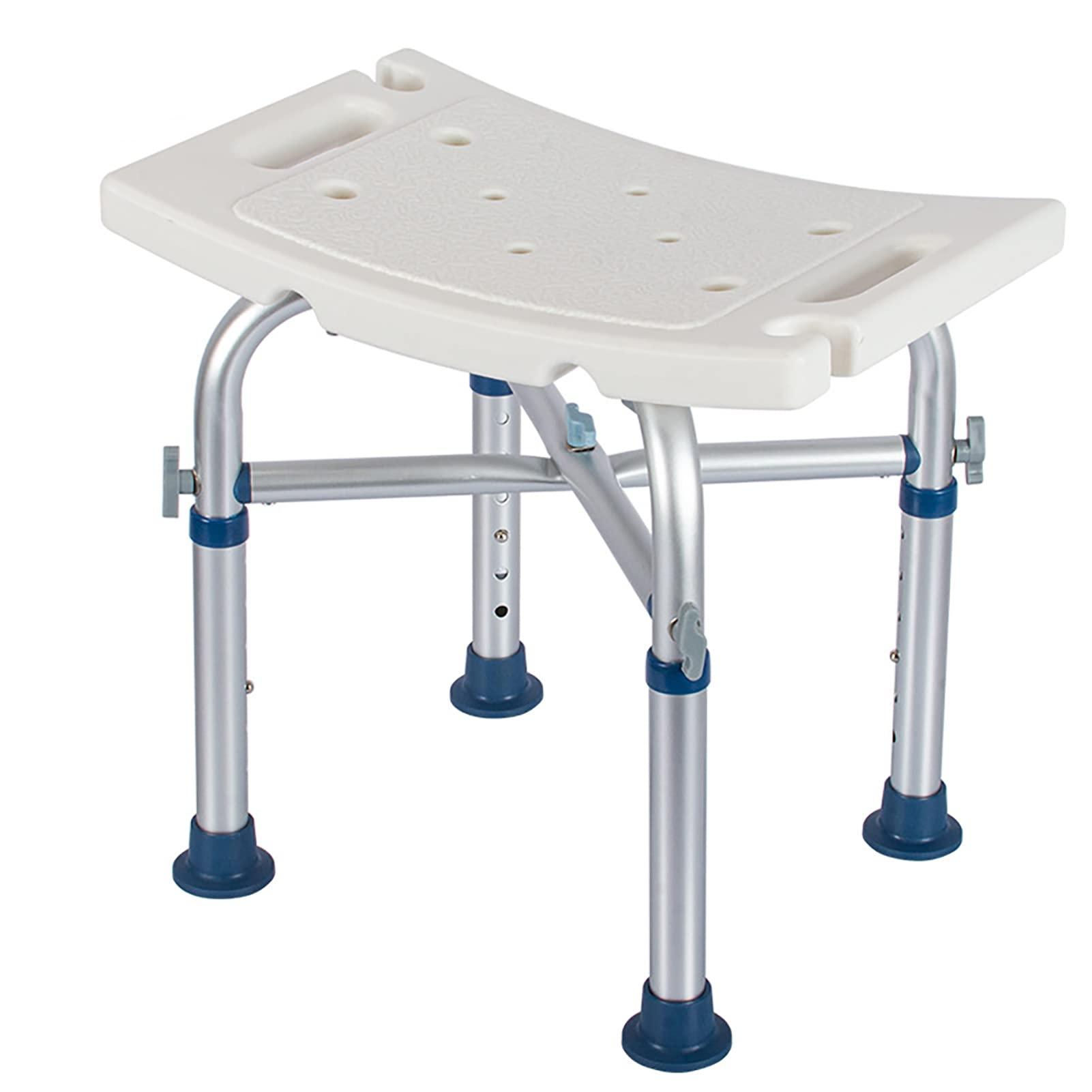 PTHTBL Shower Chair for Inside Shower, Heavy Duty Shower Chair, Adjustable Shower Stool, Anti-Slip Shower Bench Bathtub Stool Seat for Elderly, Senior, Handicap and Disabled,White