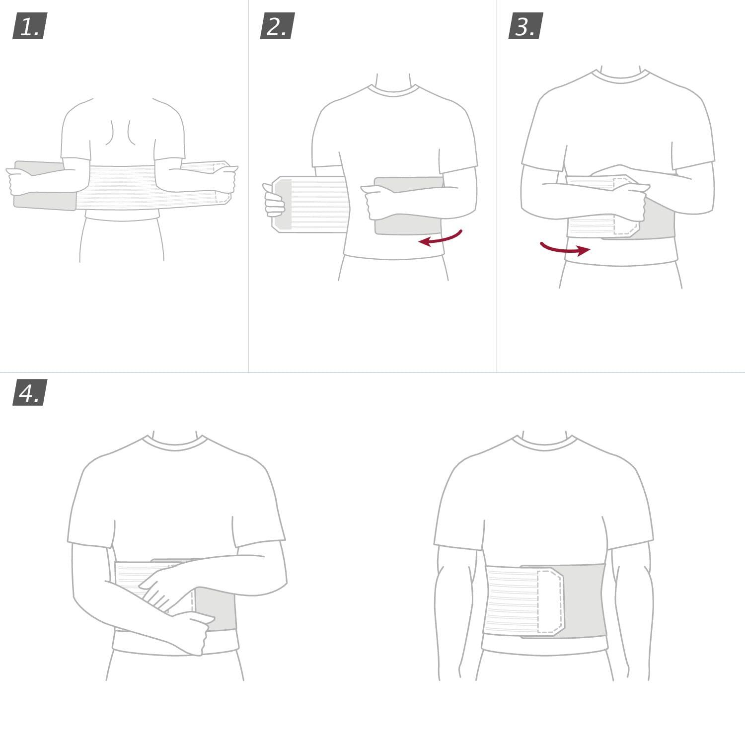 Actimove Actimove Abdominal Binder Comfort with Soft Pad 9in White Medium (45-1/4 - 61 (115 - 155 cm))