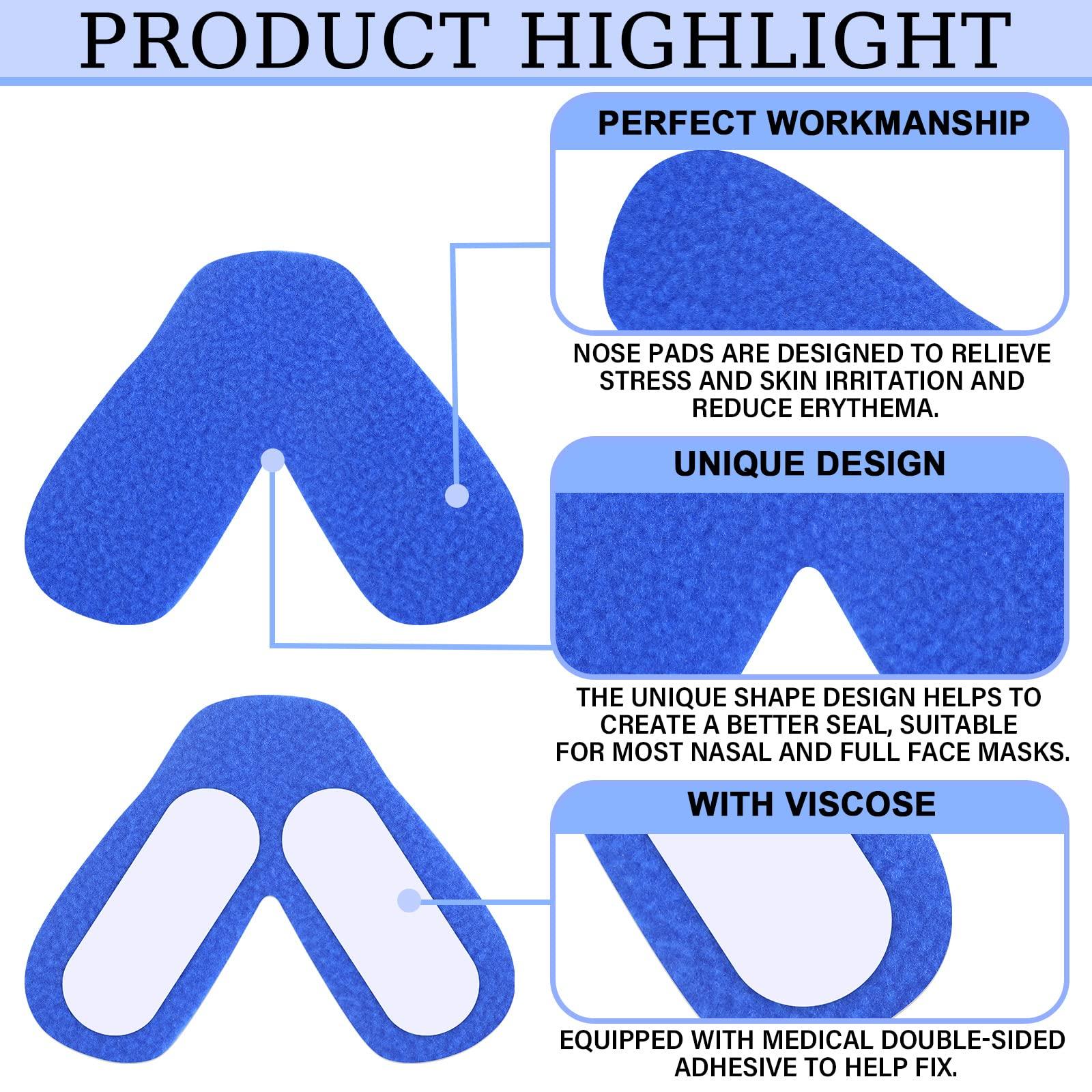 Jutom Jutom 24 Pack Nose Pads for Mask Avoiding Air Leaks Nasal Pads for Supplies Comfortable Nasal Guard Sleep Mask Liners Soft Cushions Accessories(Blue)