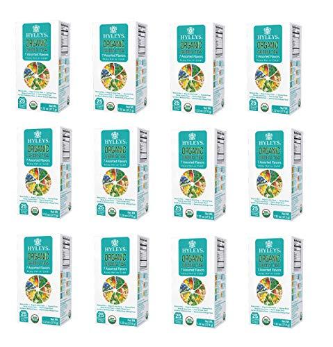 HYLEYS Tea Hyleys Organic Green Tea 7 Assorted Flavors - 25 Tea Bags (12 Pack - 300 Tea Bags Total)