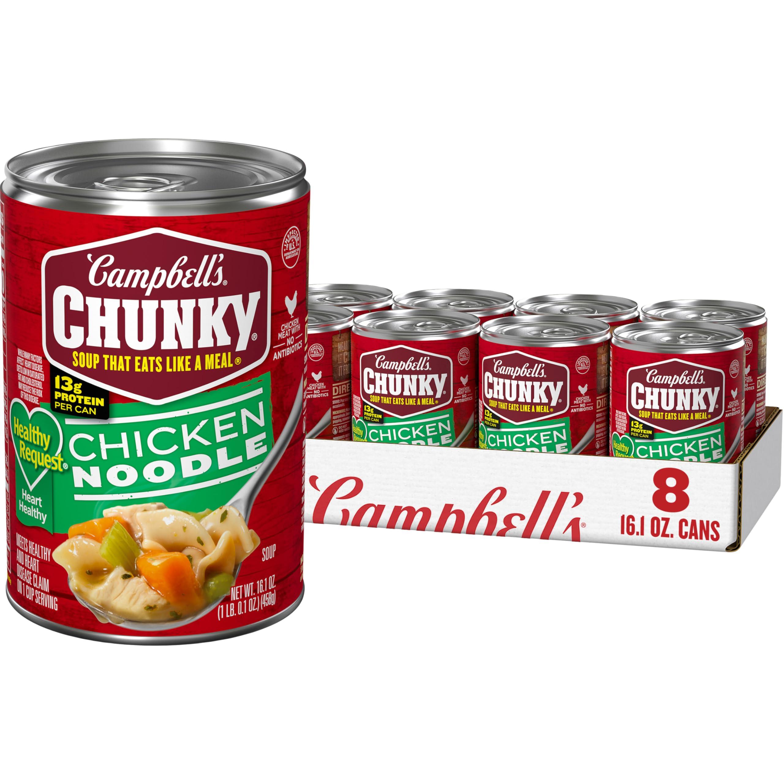 Campbell's Campbells Chunky Soup, Healthy Request Chicken Noodle Soup,16.1 Oz Can