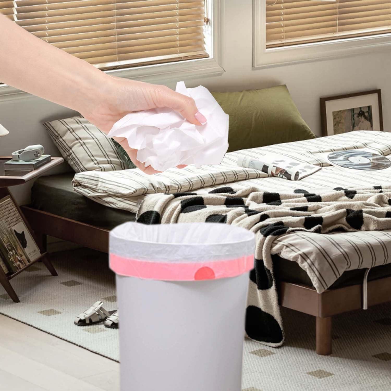 WAIKAS Waikas 8 Gallon Trash Bags, Drawstring Garbage Bags, 1.32Mil Thickness, 55 * 70cm, 9.9g/pcs, Pack of 34, Unscented, Black