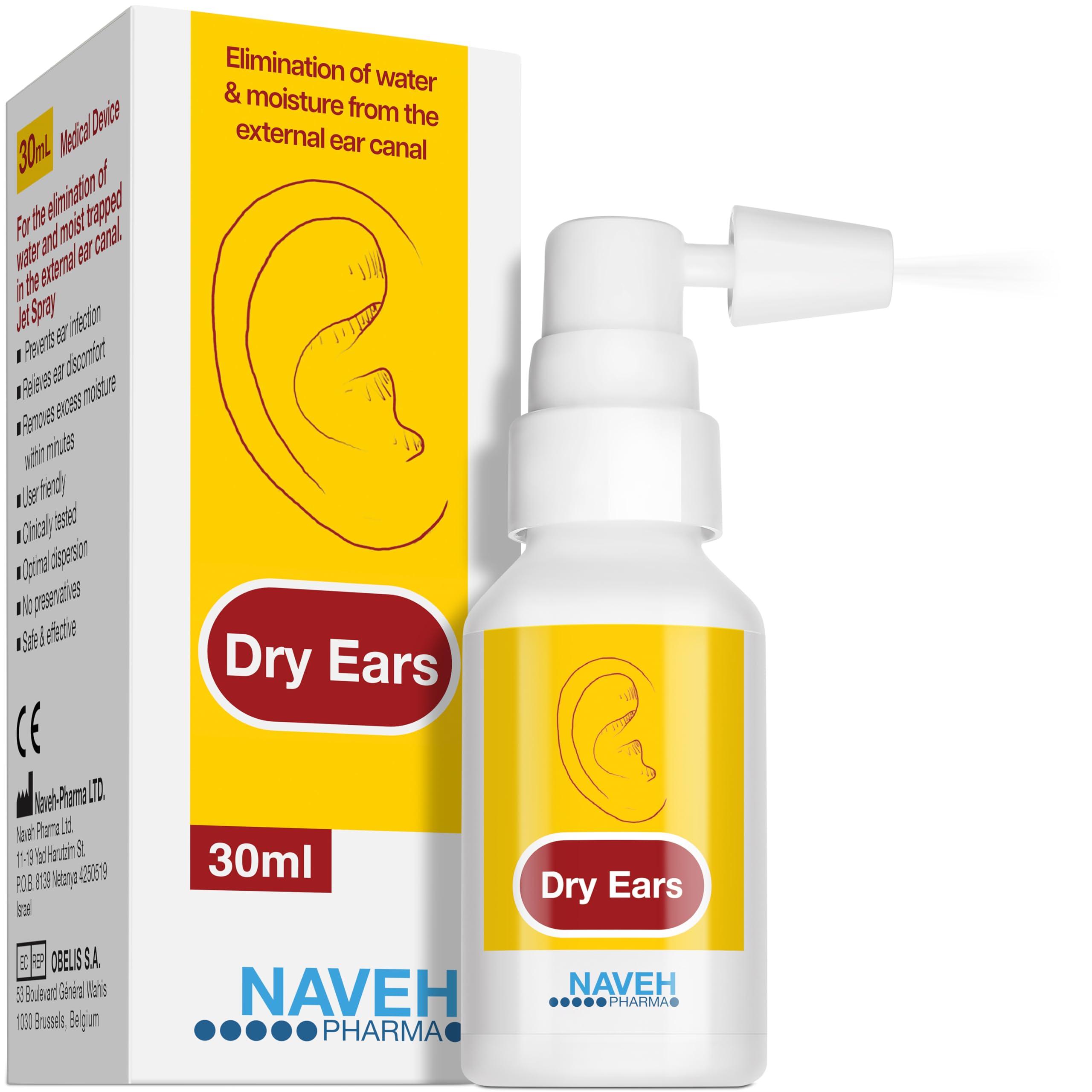 NAVEH PHARMA NAVEH PHARMA Dry Ears -Swimmers Ear Drops Spray - Ear Drying Drops for Swimmers Adults and Kids/Remove Water Trapped in Ears and Hearing Loss (1 Fl Oz)