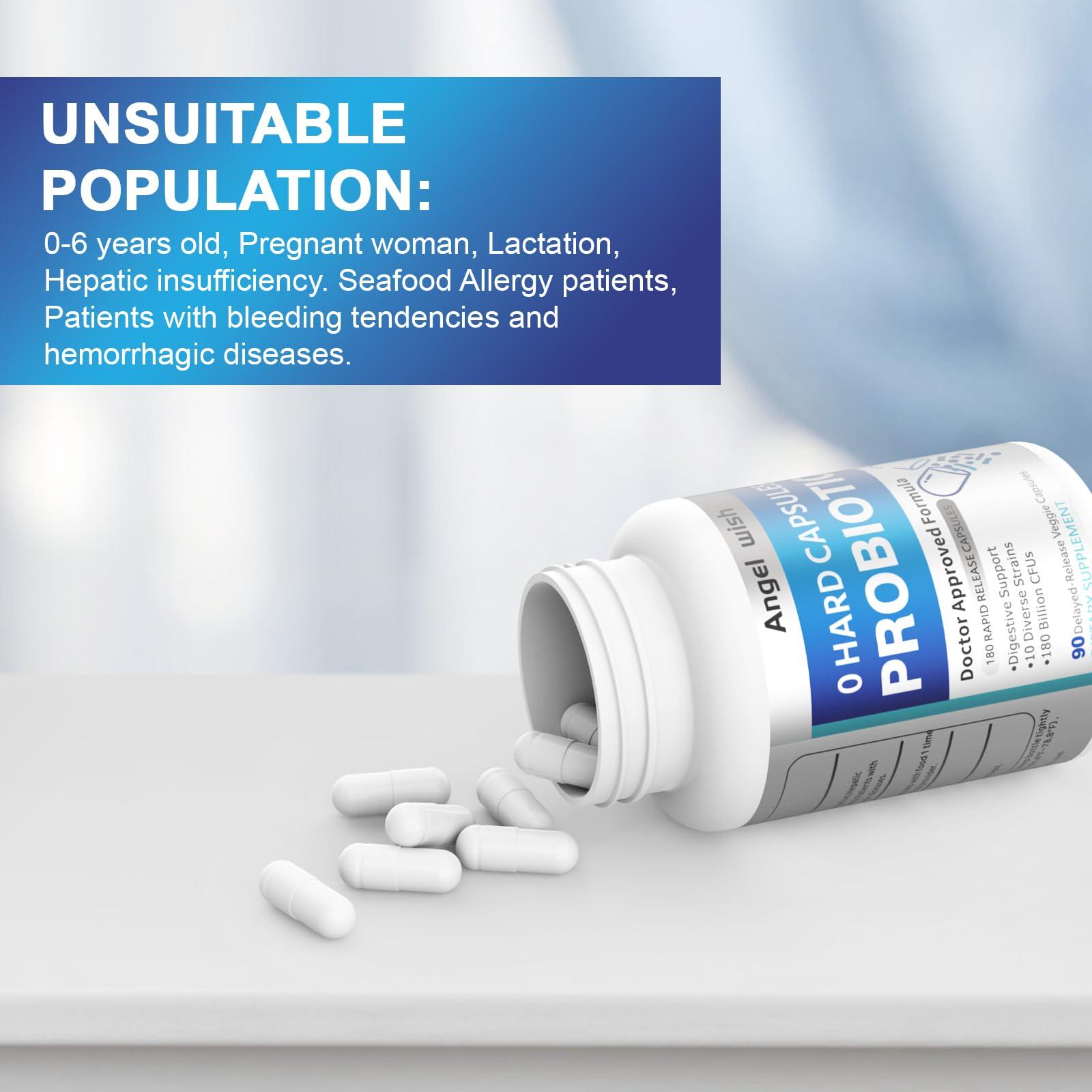 angel wish Prebiotics-Probiotics Nutritional-Supplements Women-Men 90Count - 180 Billion CFUs Probiotic Capsules Daily Probiotic Supplement for Digestive & Immune Health Support