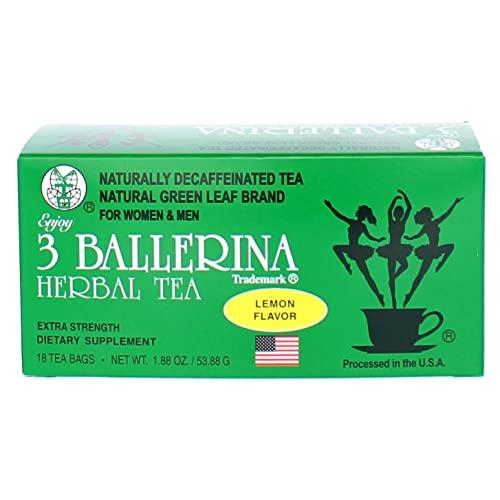 3 Ballerina 3 BALLERINA TEA DIETERS DRINK EXTRA STRENGH LEMON FLAVOR (3 boxes, 18 tea bags , 1.88 oz ?